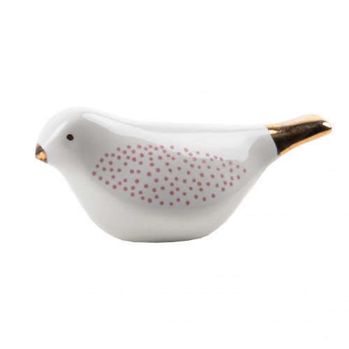 Little bird in porcelain, gold confetti (Räder)