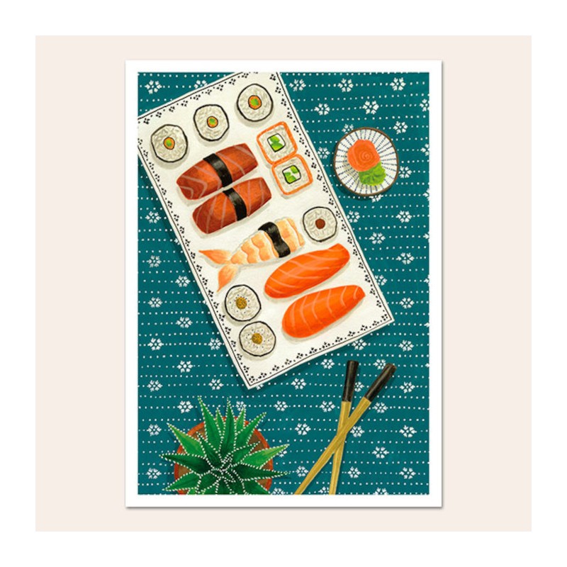 Affiche A4, Sushi (Mélanie Voituriez)