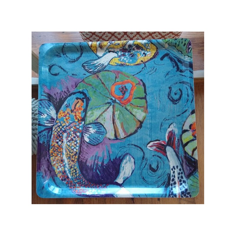 Square tray, Kohaku blue (Lalie Design)