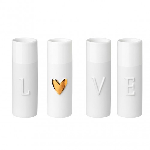 Set of 4 little vases in porcelaine, Love (Räder)
