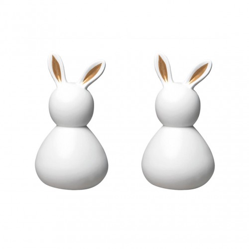 Set of 2 little porcelain rabbits, white (Räder)
