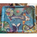 Rectangular tray 37 cm x 43 cm, Multicolor Koï (Lalie Design)