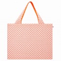 Vintage shopping bag, vichy fabric apricot orange (La Carafe)