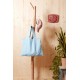 Vintage shopping bag, checkered azure blue (La Carafe)