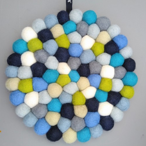 Dessous de plat en laine feutrée, multicolore bleu (Myfelt)