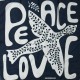 Foulard carré en soie, Peace & love marine (Les Belles Vagabondes)