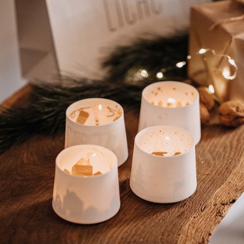 Porcelain tealight, Shade of village (Räder)