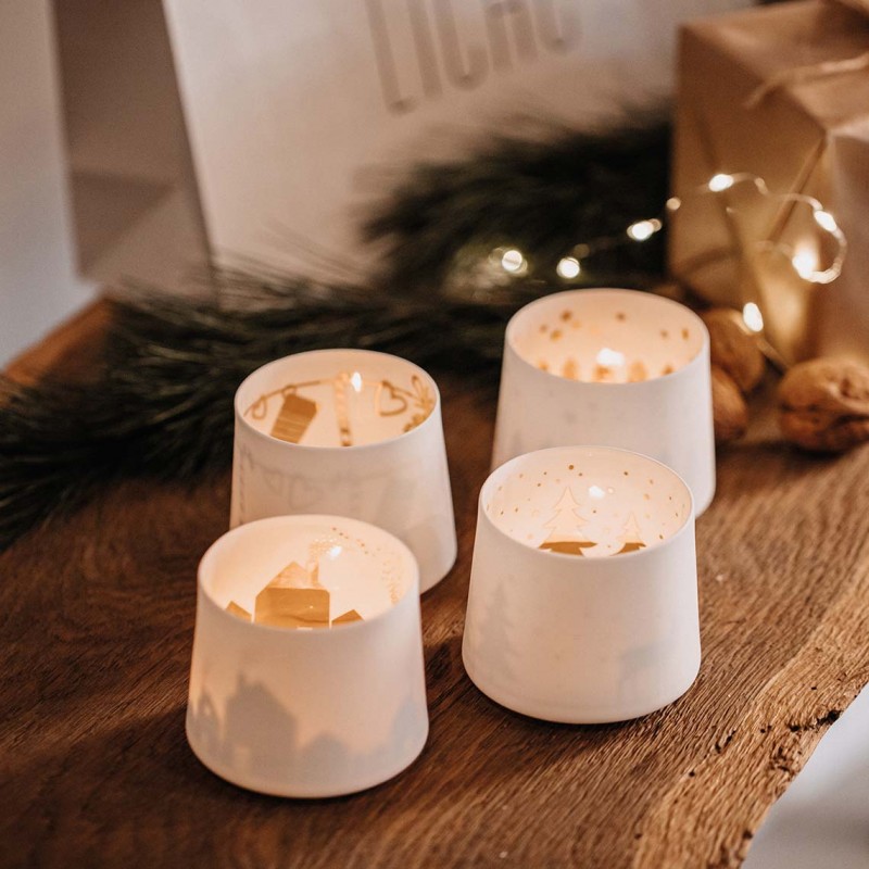 Porcelain tealight, Shade of village (Räder)