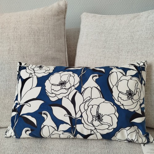Cotton cushion 1930 Gold, caramel (Oiseaux Muses)