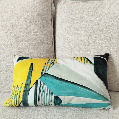 Cushion in cotton, Suzanne citrus (Lalie Design editor)