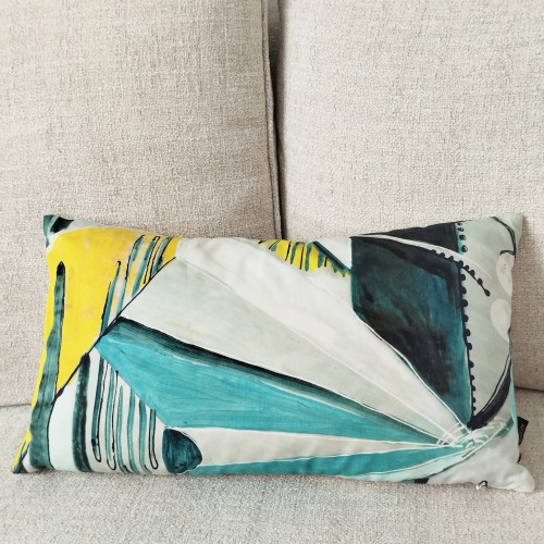 Cushion in cotton, Suzanne citrus (Lalie Design editor)