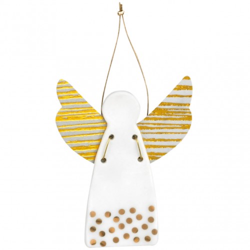 Ange de Noël en porcelaine, Pois dorés (Räder)