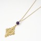 Fine gold-plated brass pendant with Lapis Scarabée (Viadoli