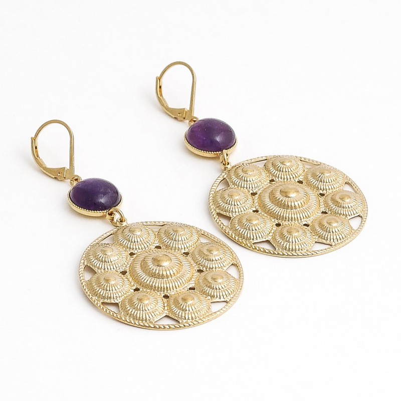 Boucles doubles Cupidon améthyste (Viadoli)