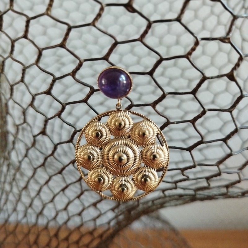 Boucles doubles Cupidon améthyste (Viadoli)