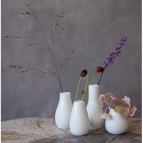 Set de 4 mini vases en grès, blanc (Räder)