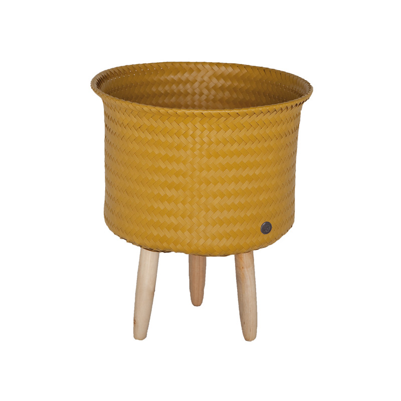 Basket for plant Up mid, mustard yellow (Handed By)