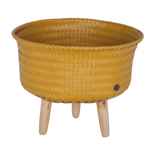 Basket for plant Up low, mustard yellow (Handed By)