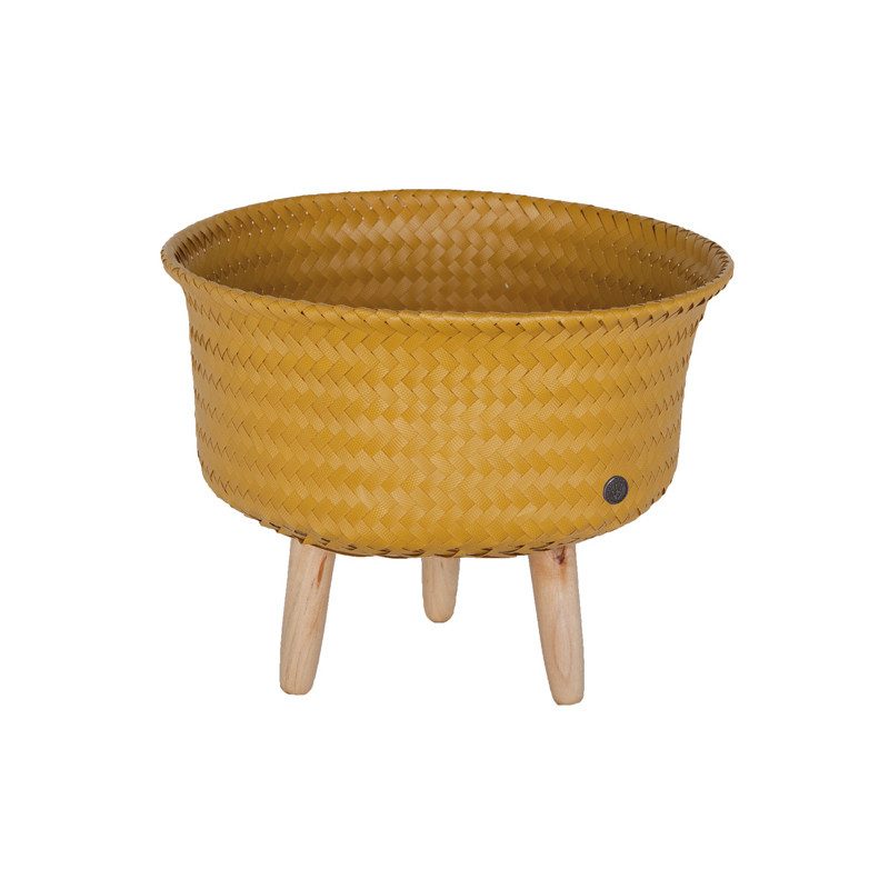 Basket for plant Up low, mustard yellow (Handed By)