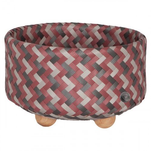 Basket with round base, Pink (Handed By)