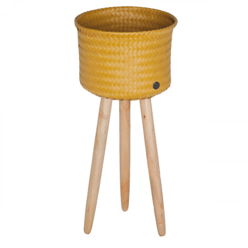 Basket for plant up high, mustard yellow (Handed By)