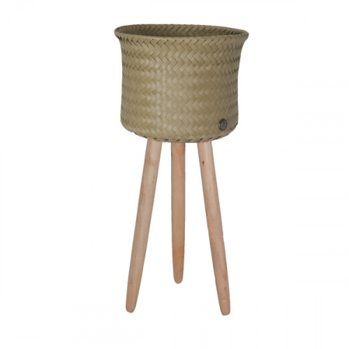 Basket for plant Up high, light khaki green (Handed By)