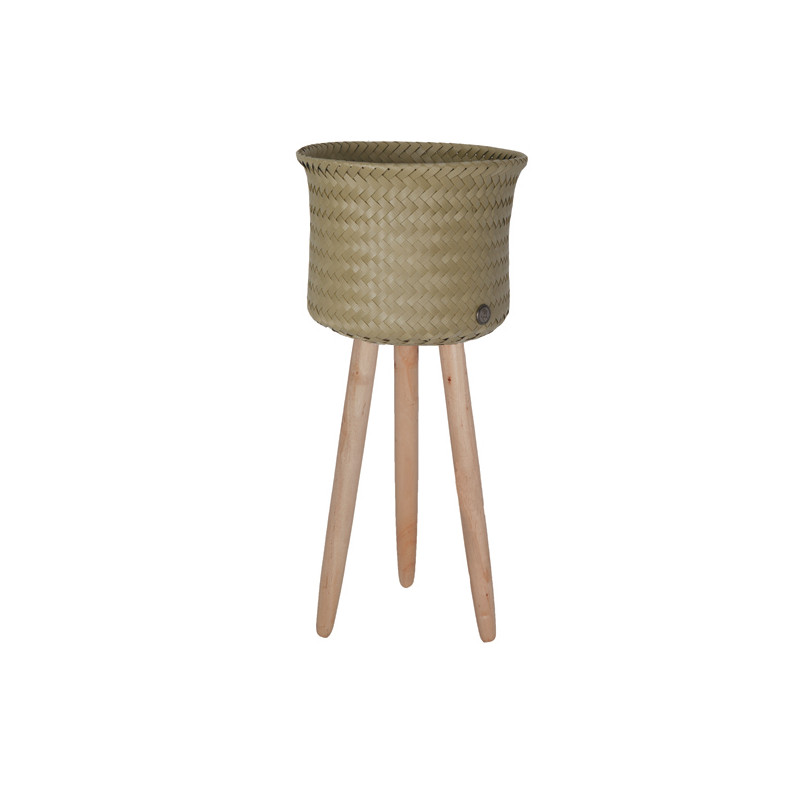Basket for plant Up high, light khaki green (Handed By)