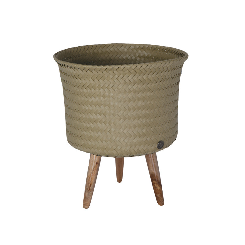 Basket for plant up mid, light khaki green (Handed By)