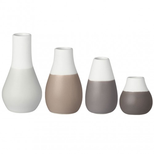 Set of 4 mini vases(stoneware) grey (Räder)