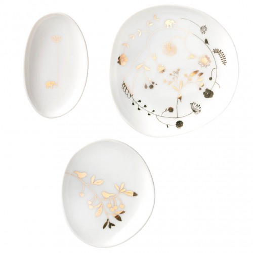 Set of 3 bowls, Wonderland gold foliage (Räder)
