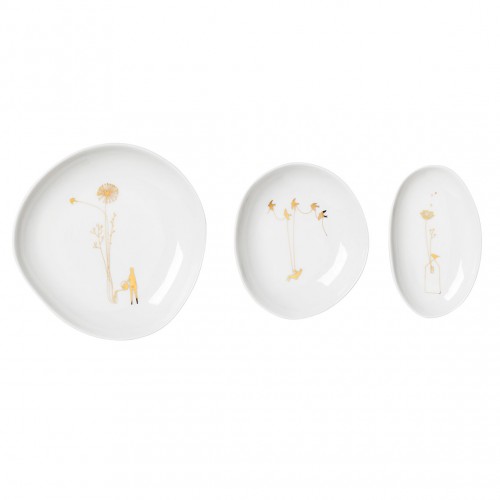 Set of 3 bowls, Wonderland gold (Räder)