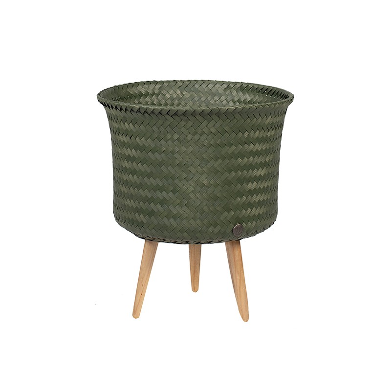 Basket for plant up mid, dark kaki green (Handed By)
