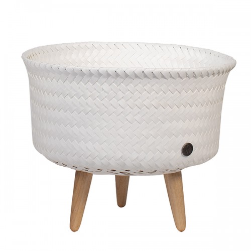 Basket for plant Up low, white (Handed By)