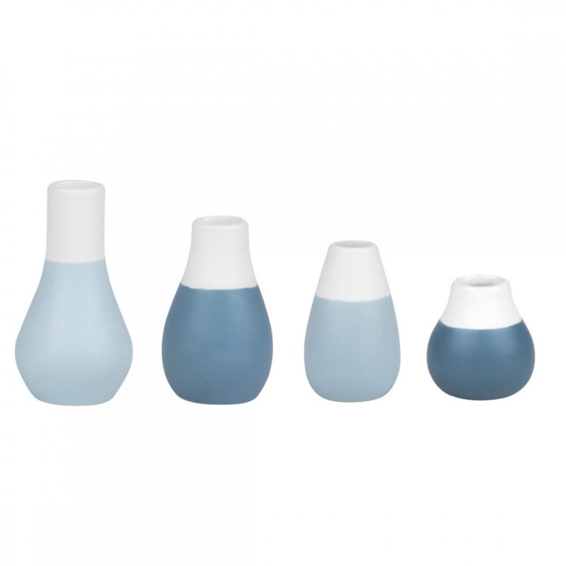 Set de 4 mini vases soliflores bleu (Räder)