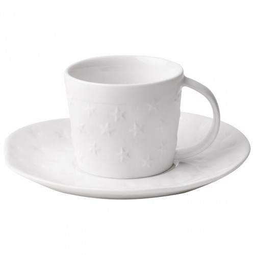 Tasse et sous-tasse porcelaine Etoiles (Räder)
