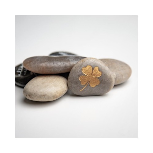 Lucky charm, stone with golden heart (Räder)