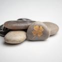 Lucky charm, stone with golden heart (Räder)