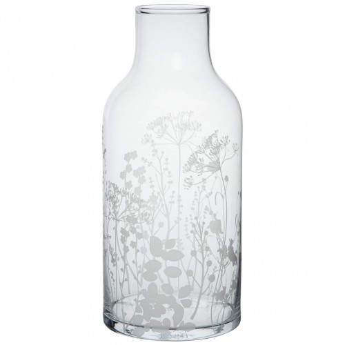 Glass vase with serigraphic motive, Flower meadow (Räder)