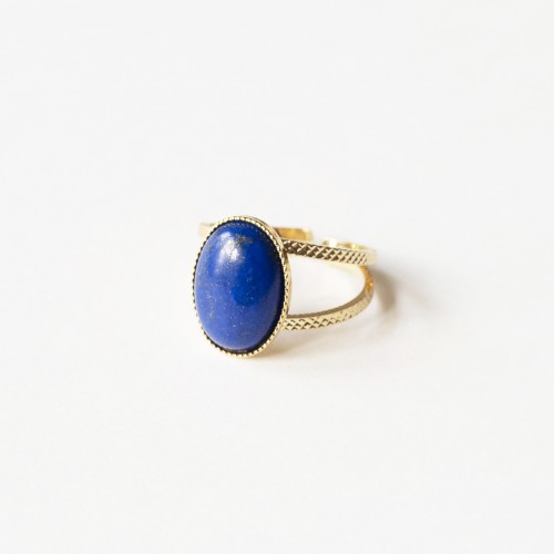 Bague ajustable Carmen Lapis Lazuli (Viadoli)