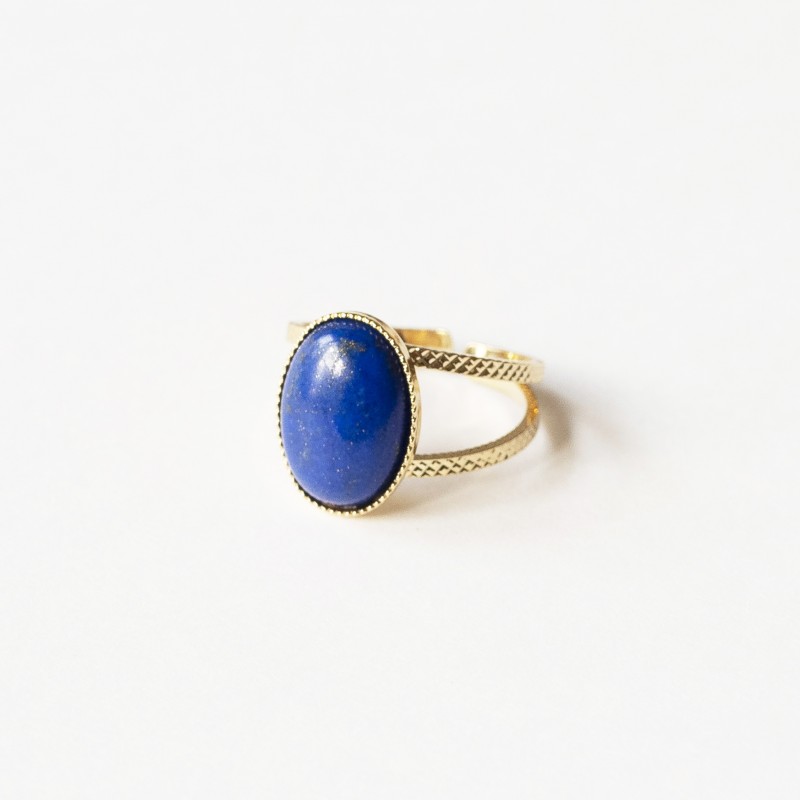 Bague ajustable Carmen Lapis Lazuli (Viadoli)