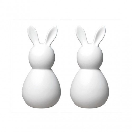 Set of 2 little porcelain rabbits, white (Räder)